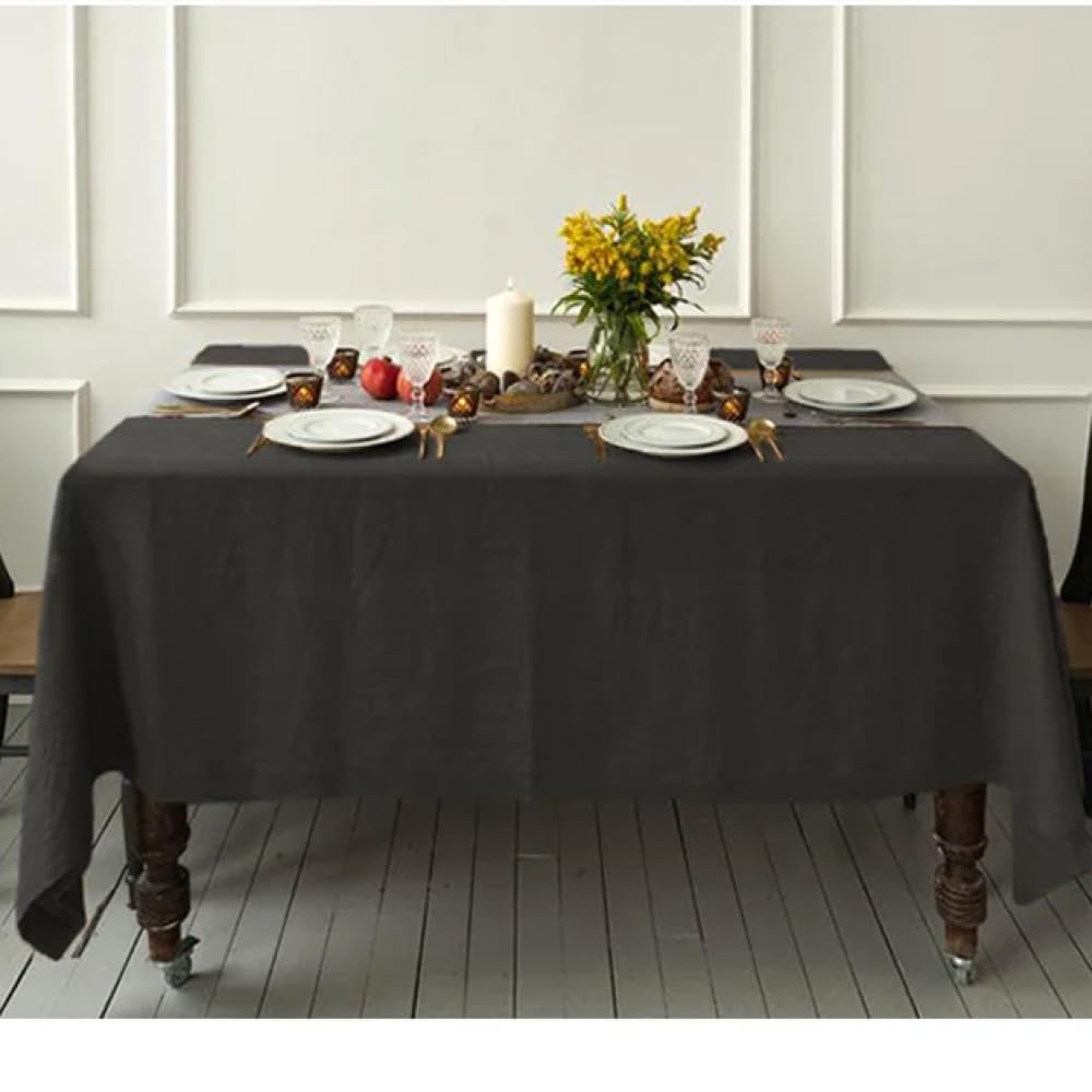 Nappe de mariage blanche en pur lin, tissu résistant 180x280cm pour protéger la table