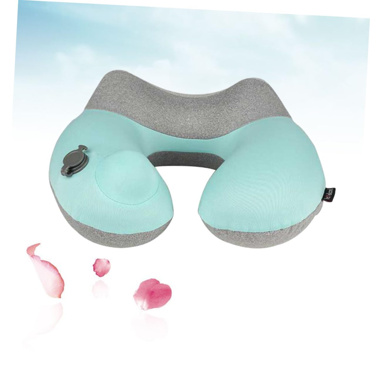 Homoyoyo Aufblasbares U-förmiges Nackenkissen Blau aus Nylon