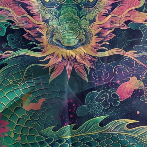 Housse de couette dragon 3D Super King 260x220cm en microfibre douce avec 2 taies - 7
