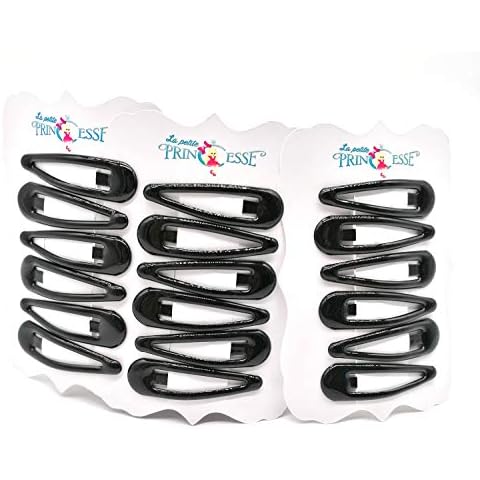 18x Snap Hair Clips barrettes Black School hair Clips Slides Sleepies Snap clip Bendies for Kids, Girls and Women Cover