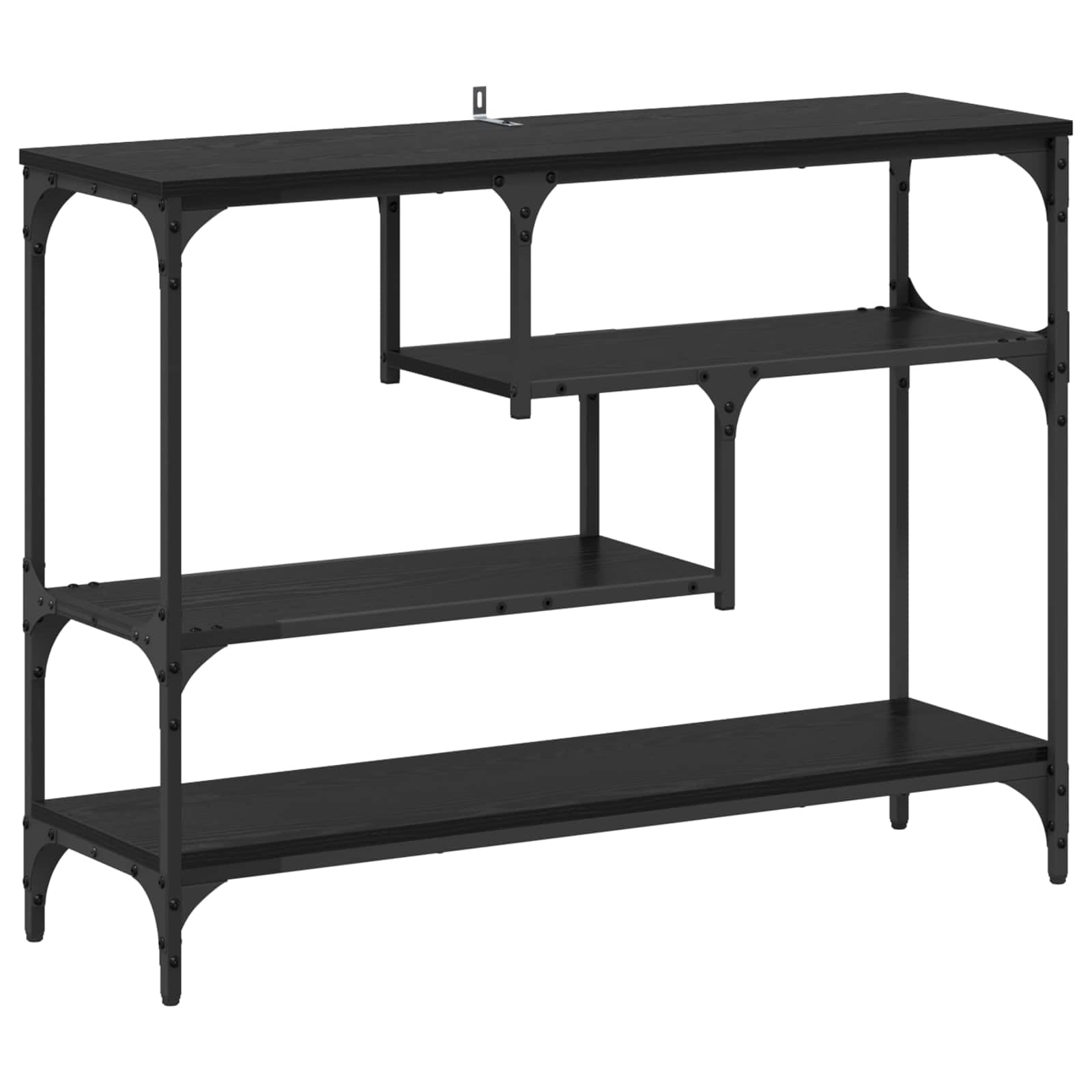 Générique Inżynieria drewniana konsola stołowa 100 x 30 x 75 cm | Styl industrialny, solidna stalowa rama, wąska konstrukcja oszczędzająca miejsce, łatwa konserwacja