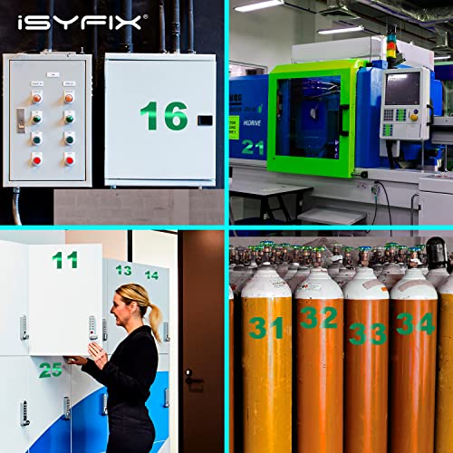 image for iSYFIX Reflective Green Vinyl Numbers Stickers - (2 Sets) 5 Inch - Pre