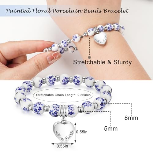 XIUDA Heart Cremation Jewelry Urn Bracelet for Human Ashes Stainless Steel Cremation Bracelet Memorial Keepsake Urn Jewelry for Women2