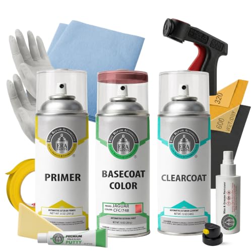 ERA Paints - CFC/748 - Signal Red for JAGUAR Exact OEM Color Match Automotive Touch Up Paint for Cars - Spray Paint with Premium Spray Nozzle - Pro Kit - Made in USA