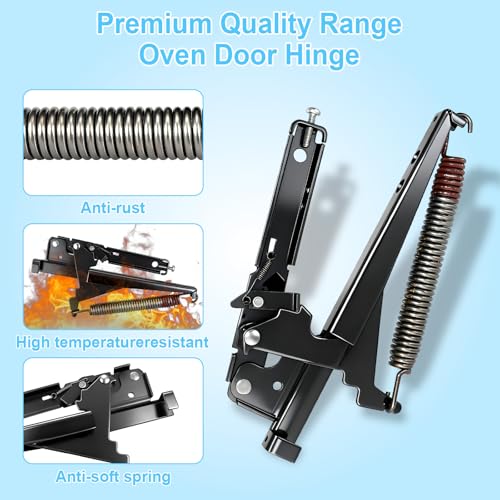 Image of PC020009 Range Oven Door Hinges Part, Compatible with Viking Range Series VGSS360 VGSC487 VGIC365 VESC305 VDSC487, Replaces AP5315870 811473 Heavy-Duty Hinge Kit
