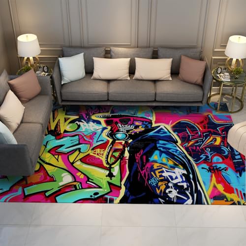 �O���t�B�e�B���O 160x200cm �X�g���[�g�A�[�g �J���t���ȓs�s�X�^�C���f�U�C�� ����@�􂢉\ ����~�� ���r���O���[���J�[�y�b�g ��^ ��p�C�� ���� �V�~�ϐ� �v���C���[���p �Q�[�����[�� �Q�� �I�t�B�X