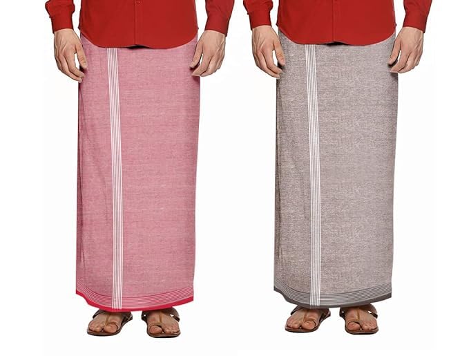 Image of Men's Cotton Lungi | Traditional Indian Wear | Soft & Breathable Checked Lungis for Daily Comfort, Home Wear & Casual Use | Free Size Wrap