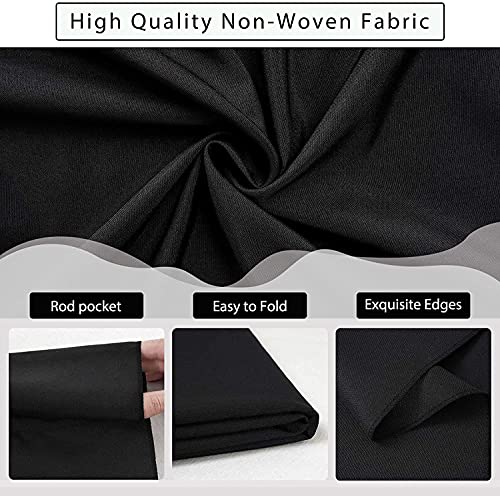 Image of HomeArt 6x9 Feet Black Screen Backdrop for Photography, Chroma Key Virtual Black Background Sheet for Photography Zoom Meeting, Cloth Curtain for Video Studio Streaming Gaming Photoshoot