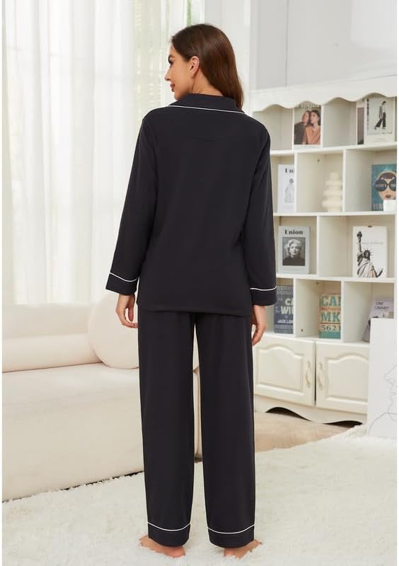 U2SKIIN Womens Button Up Pajama Sets Soft Long Sleeve Pajamas for Women Warm Flannel Knit Lounge Sets - Image 4