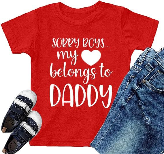VVNTY Valentines Shirts Toddler Boys Love Heart Graphic Tee Funny Letter Print Tops2