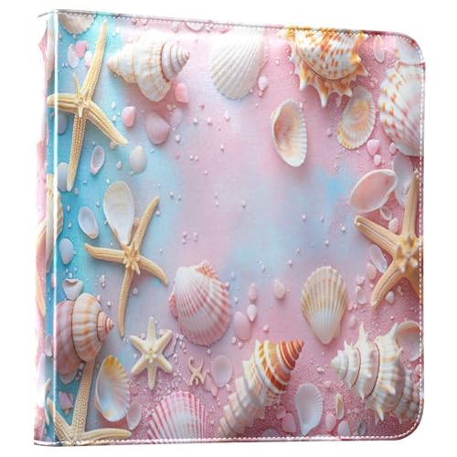 Álbum de Fotos Autoadhesivo DIY Scrapbook Álbum Colorido Playa Estrellas de Mar Conchas Encuadernador de 3 Anillos Libro de Fotos 40 Páginas 8x10 para Memorias miniatura 1