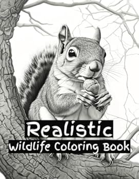 Paperback Realistic Wildlife Animal Coloring Book: 50 Beautiful Grayscale Designs Book