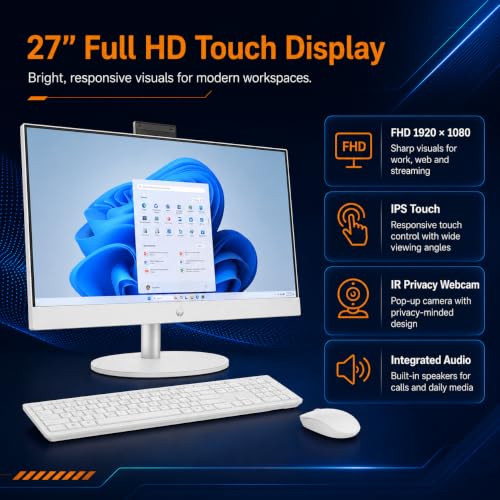 Image of HP 27-cr2074 27 inch FHD Touch, Intel Core Ultra 7 255U, 16GB / 32GB / 64GB DDR5 RAM, 1TB / 2TB / 4TB SSD, Windows 11 Pro