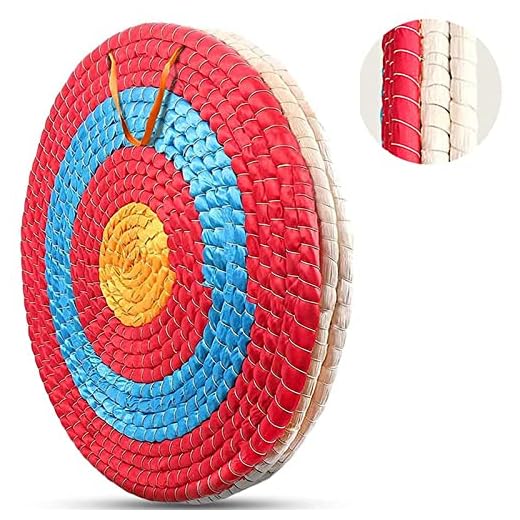 FYANER Diana tradicional para tiro con arco, 3 capas, material paja, diana maciza hecha a mano, para arco recurvo arco largo compuesto