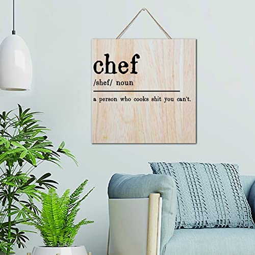 Plaque bois Chef Noun 30,5 cm pour rompre la monotonie des murs vides du salon