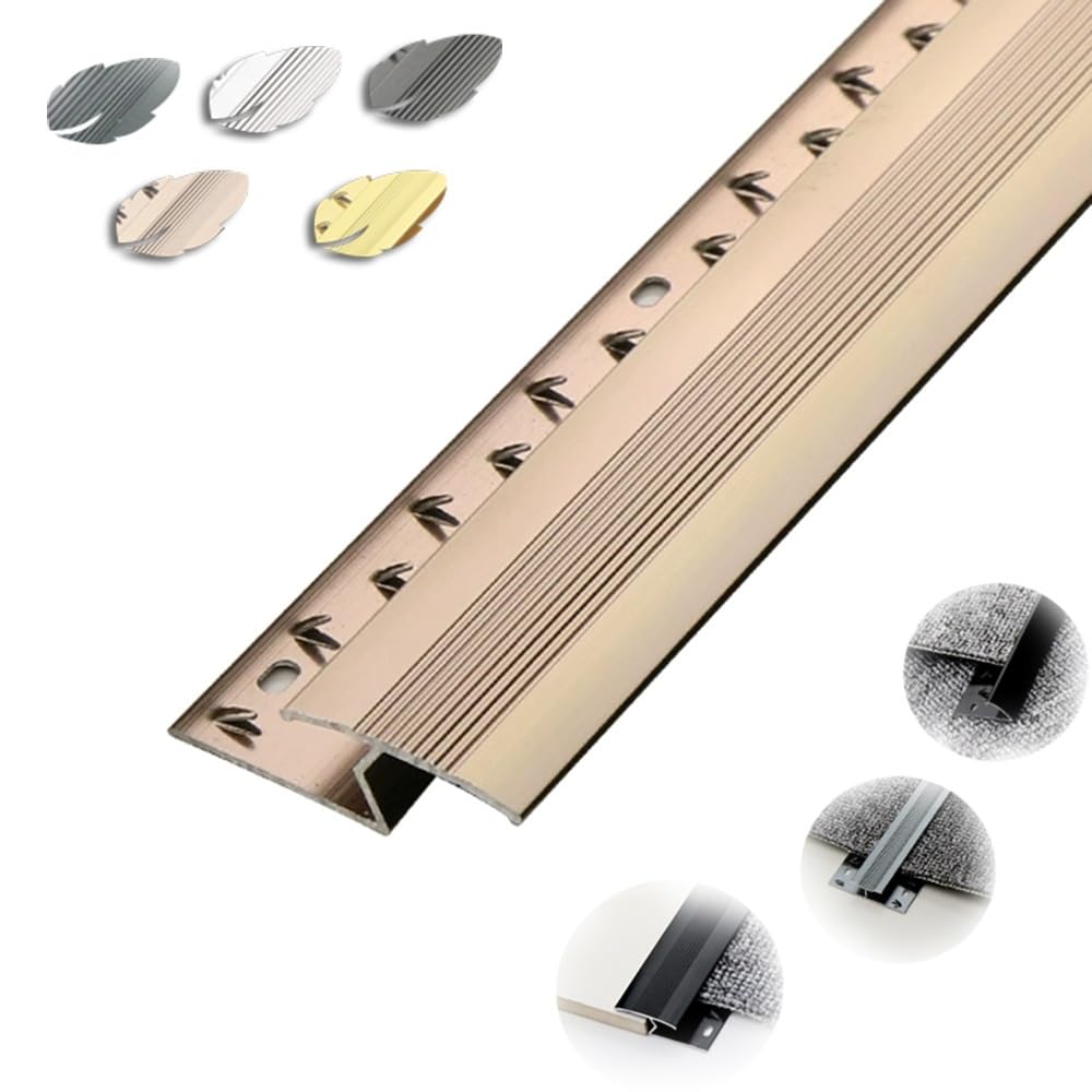 Flooring Transition Strips Aluminum Carpet Edging Strips Height Less Than 11mm, Carpet To Tile Threshold Strip Reducer, Carpet Edge Trim Strip, Laminate/wood To Carpet Threshold(Red,Wide 4cm (Z-