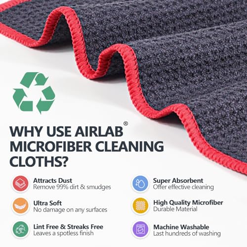 Airlab H033 Microfiber Cleaning Cloth Waffle Weave Dust Rags For Household Kitchen Towel Absorbent Quick Drying Cleaning Rags Streak Free Lint Free thumb #1