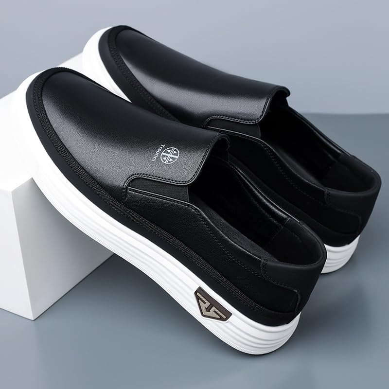 Image of Trsorini Mens Casual Shoes Soft Comfortable Flat Lightweight Moccasin Classic Breathable Leather Men's Shoes