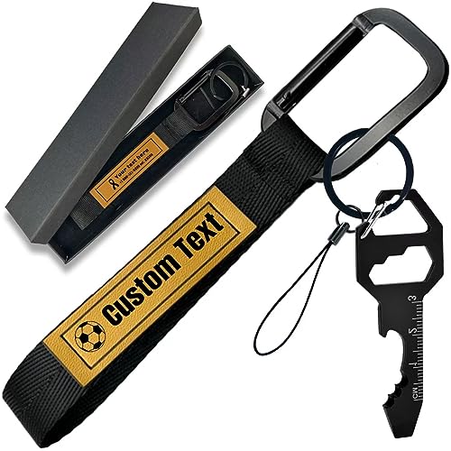 Aokizkdzsw Personalized Keychain With Leather,Custom Braided Keychain Wristlet With Engravable Name,Customizable Tag Lanyard,Black #TOP19