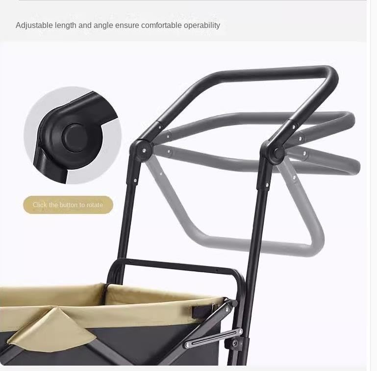 Carretilla plegable utilitaria para exteriores IRYZE, carrito de compras portátil con ruedas giratorias 360° y manija ajustable miniatura 5