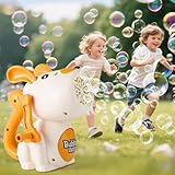 Palksky Bubble Machine, Hand Crank Bubble Blower Maker for Kids Toddlers, Bubbles Blowing Toy for Indoor Outdoor Birthday Party