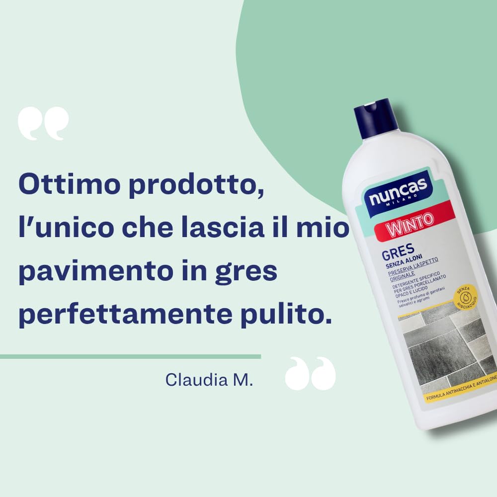 Nuncas - Winto Gres - Detergente per Pavimenti in Gres - Multipack - Confezione da 3 x 1000 ml
