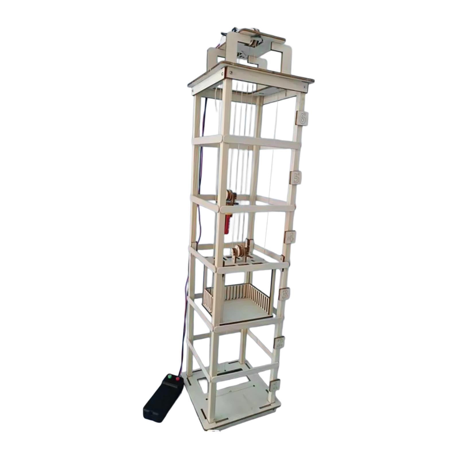 Perfeclan Kit de experimentos científicos de Madera con Modelo de Ascensor, Kit de construcción Educativo para autoensamblaje para niños de 5 a 8 años, Regalo