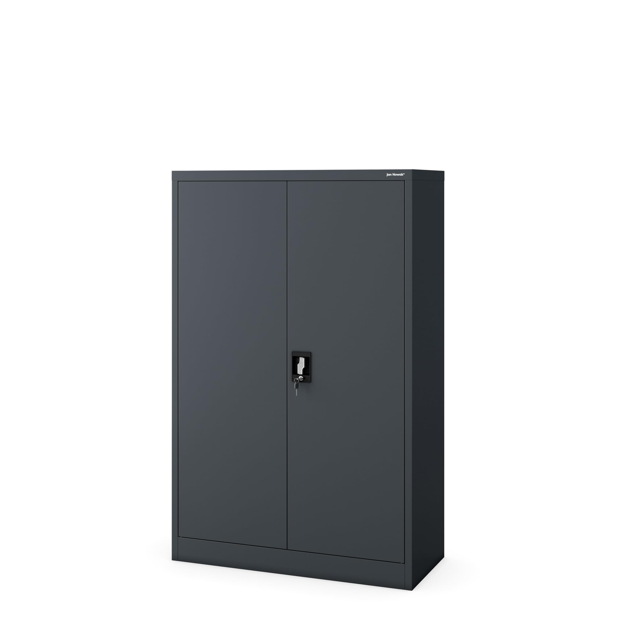 Jan Nowak Aktenschrank C001K Metallschrank Büroschrank Werkzeugschrank 3 Fachböden Stahlblech Flügeltüren Pulverbeschichtung 140 cm x 90 cm x 40 cm (Anthrazit)
