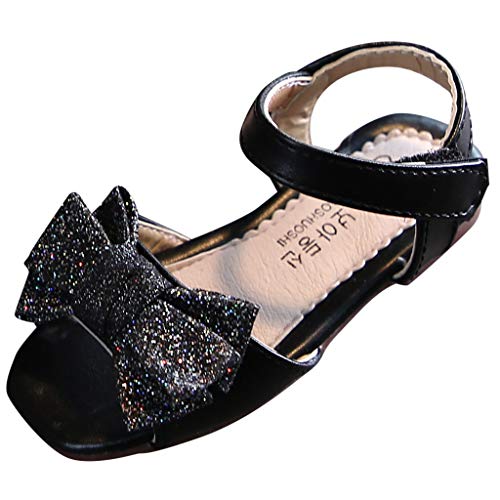 EnJoCho Baby Shoes,Toddler Infant Kids Baby Girls Princess Casual Leather Shoes Sweet Sandals for (Black-03#, 3.5-4Years) - Main Image