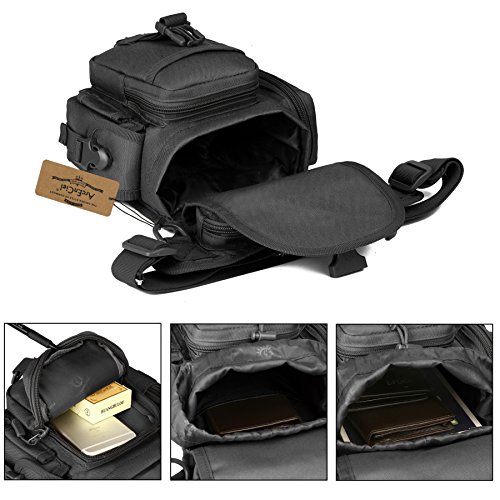 Arcenciel Leg Bag Tactical Military Drop Waist Thigh Hip Fanny Pack Tool Gear Pouch For Paintball Airsoft Motorcycle Riding (Black) #TOP4