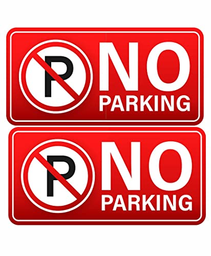 Image of CVANU No Parking Safety Sign Sticker Self Adhesive PVC Vinyl (Pack of 2)