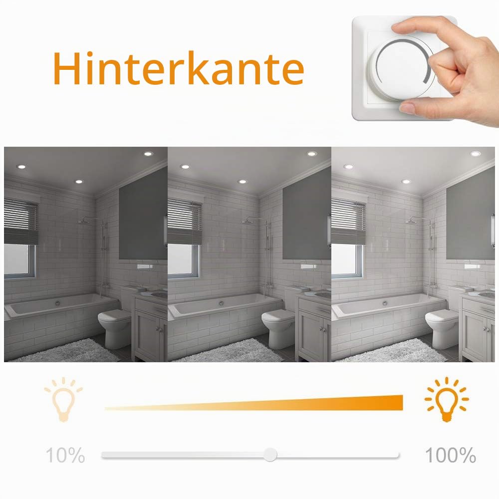 ENUOTEK 5W LED Mini Spots Einbauleuchten Decke Lampen, LED Deckenspots Dimmbar Flach, IP44 Feuchtraum, Warmweiß und Kaltweiß Einstellbar, 65-80MM Lochdurchmesser, 3er Lampen