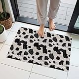 Door Mat, Farm Dairy Cow Skin Spots Front Door Mat...