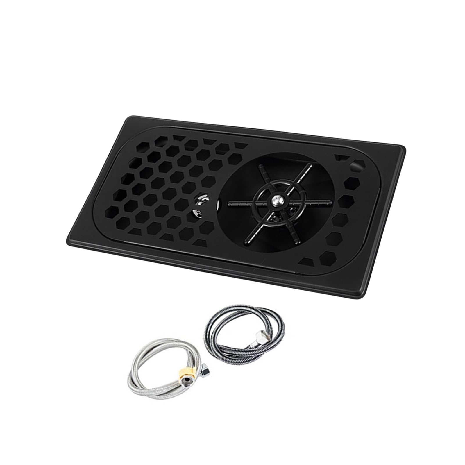 Cup Rinser Drain Tray Stainless Steel Embedded Countertop Insert for Coffee Counter Rinse Station and Sinkside Use Cup Rinser Tray Glass Drip Rinse Station Stainless Steel Drain Insert Coffee Counter