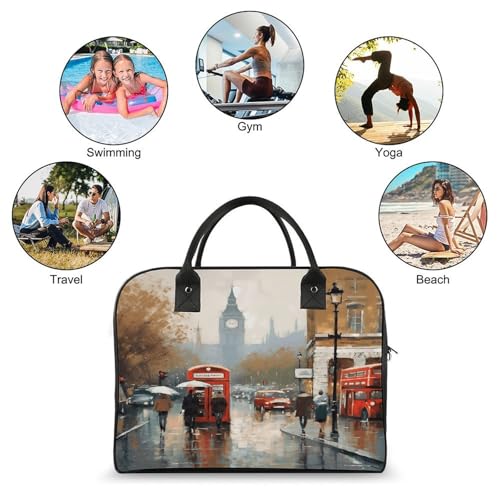 Bolso London Impression Tote Ajustable de Nylon para Laptop miniatura 4