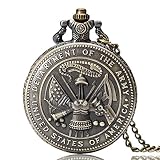 NEIMENG Orologio da Tasca Collana Vintage Bronzo Orologi da Uomo United States Navy Marine Corps Orologio da Tasca Regali, Esercito