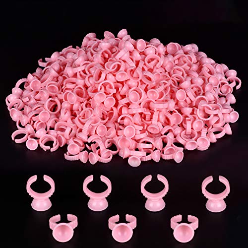 Glue Rings for Eyelash Extensions INFILILA Glue Rings Pink 300pcs Lash Extension Supplies Eyelash Extension Supplies Lash Supplies for Eyelash Extensions Lash Glue Ring Cup for Eyelash Extension