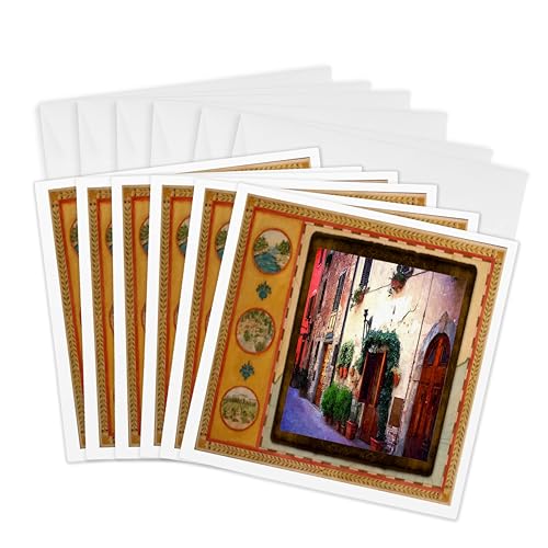Cartes de vœux Provence Street 3dRose, le lot de 6 cadeaux de correspondance