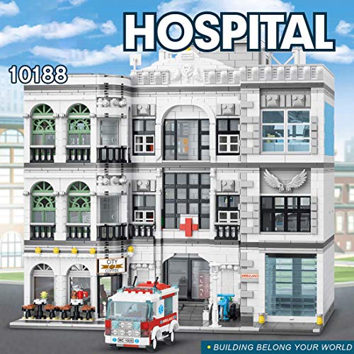 KEKRAV Modular House Construction Set, Innenstadt des Krankenhauses, 4953 Stück mit Lego kompatibel – Bild 6