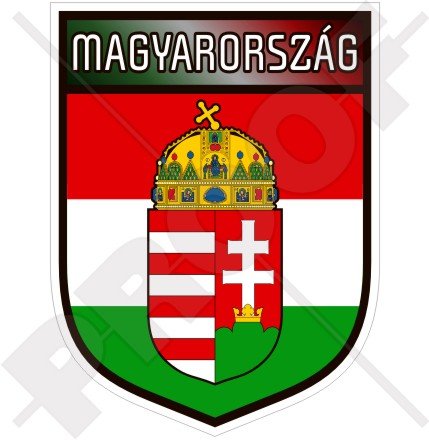 Hongrie hongrois Shield Magyarország 100 mm (10,2 cm) Vinyle autocollant, autocollant