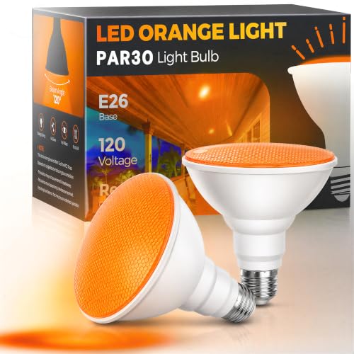 Image of L LOHAS LED Orange Halloween Flood Light Bulbs, PAR30 Flood Light Outdoor