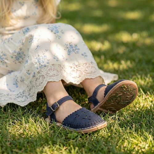 Image of THEE BRON Toddler Floral Cutout Closed Toe Sandals for Girls Breathable Summer Shoes