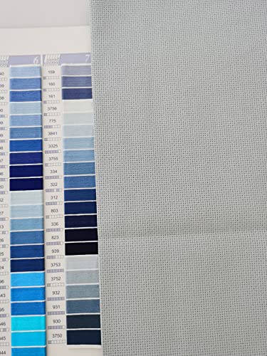 Image of KCS 4 /6 pc of 12 inch x 18 inch 30cmx45cm 16CT Counted Cotton Aida Cloth Cross Stitch Fabric (Sea Foam, 4 pc)