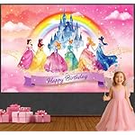 Princess Birthday Party Decorations 6x4ft Princess Party Decorations Princess Backdrop for Girls Birthday Princess Castle Backdrop Princess Decorations for Birthday Party Princess Birthday Banner - Image 2