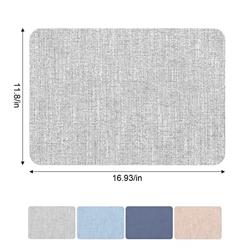 Place Mats Indoor Set Of 6 Waterproof Wipeable Placemats For Dining Table (Set Of 6, Light Grey) #TOP2