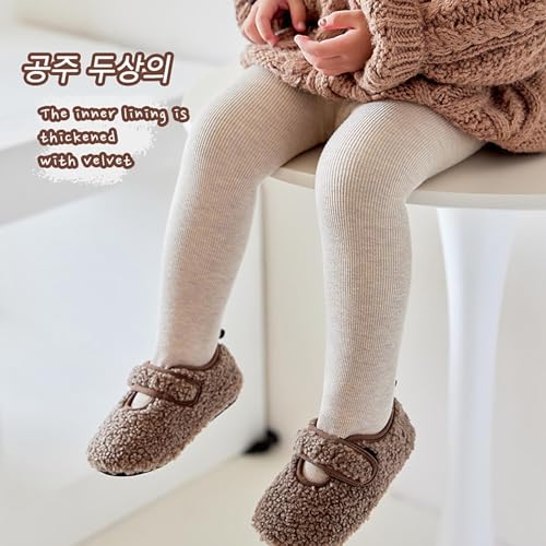 Toddler Baby Girls Leggings Pantihose Basic Cable Knit Tights Spring Fleece Lined Tights Soft Stretchy Pants3