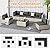 UDPATIO Outdoor Patio Furniture Set, 7-Piece Modular Sectional Sofa with Tea Table, PE Wicker Outdoor Conversation Set for Patio, Garden, Backyard Black