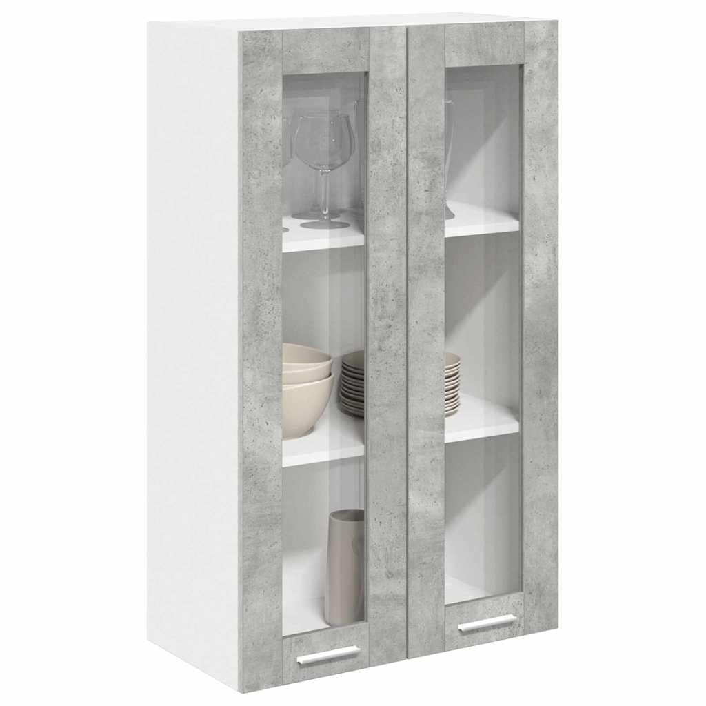 Szafka wisząca, betonowa, szara, z drzwiami, 60 x 31 x 100 cm, wykonana z materiału drewnopochodnego, nowoczesna szafka kuchenna, miejsce do przechowywania i przechowywania, uniwersalna