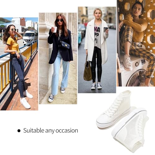 Image of hash bubbie High Top Canvas Sneakers Fashion Walking Shoes | high tops non slip on walking breathable casual comfortable lace up tennis shoes