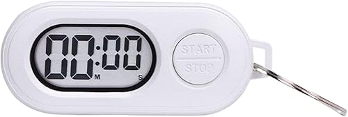 Digital Countdown Timer - Portable Time Counter for Travel and Exercise with Keychain Attachment Lightweight ABS with Clear LCD Screen, Quick Start